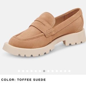 Dolce Vita “Elias” Loafer Flats in Toffee Suede, Size 8, NWOT